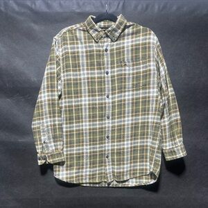 Pacific trail Flannel Button Up Shirt Green Mens Size L Button Down